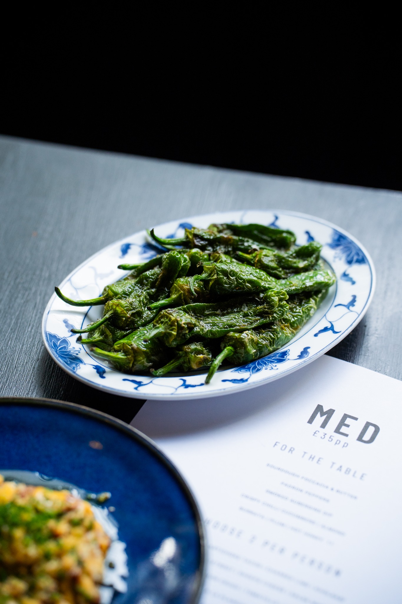 A sharing plate of grilled greens