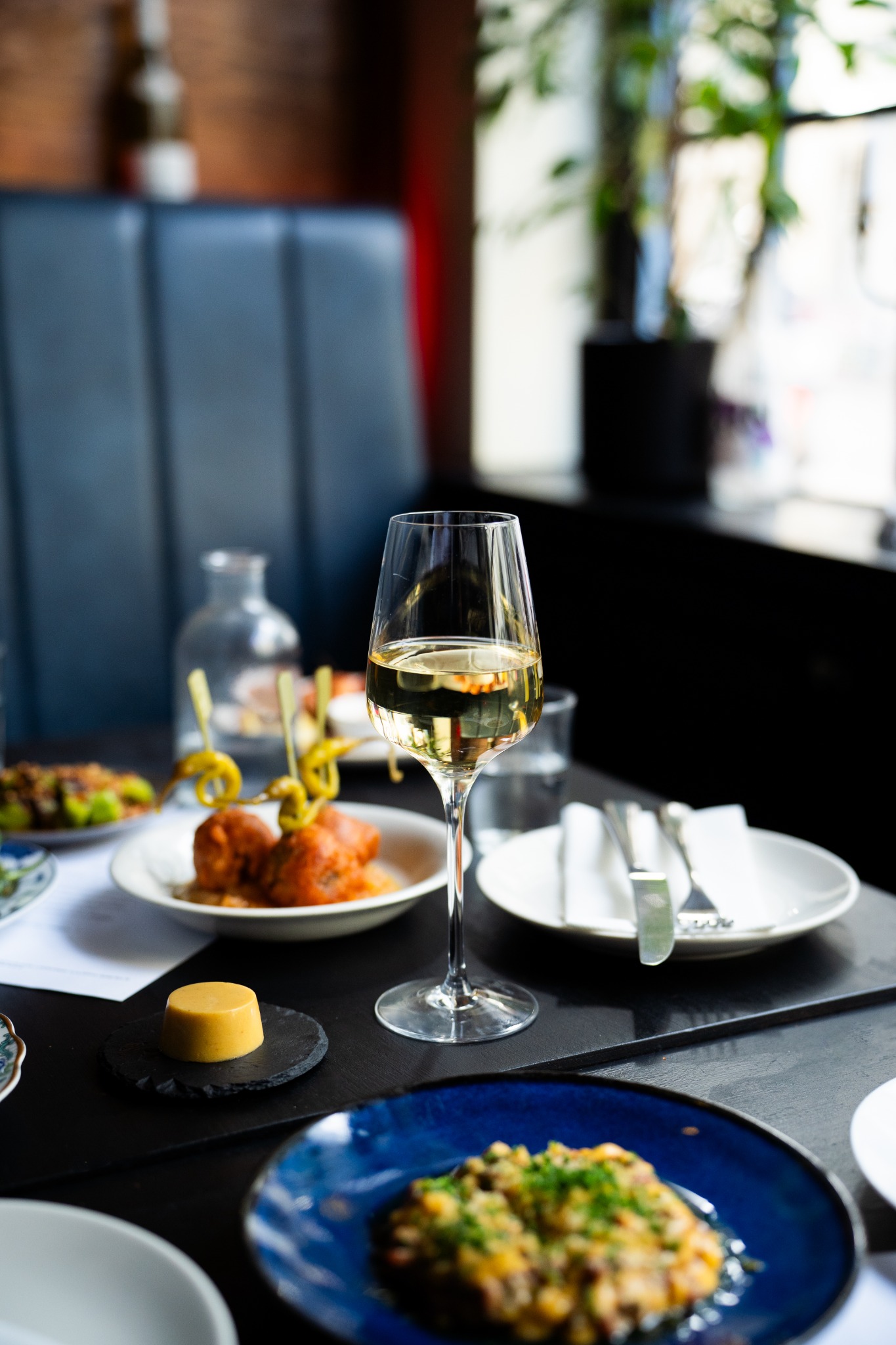 A table laid with Med dishes and drinks